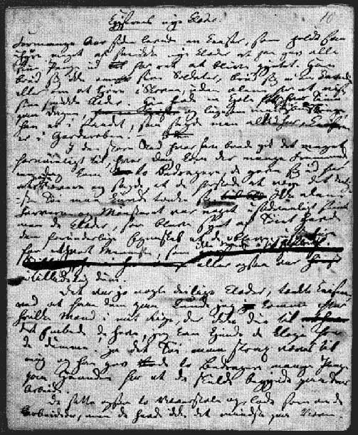 Side 1 af manuskriptet til "Keiserens nye Klæder"